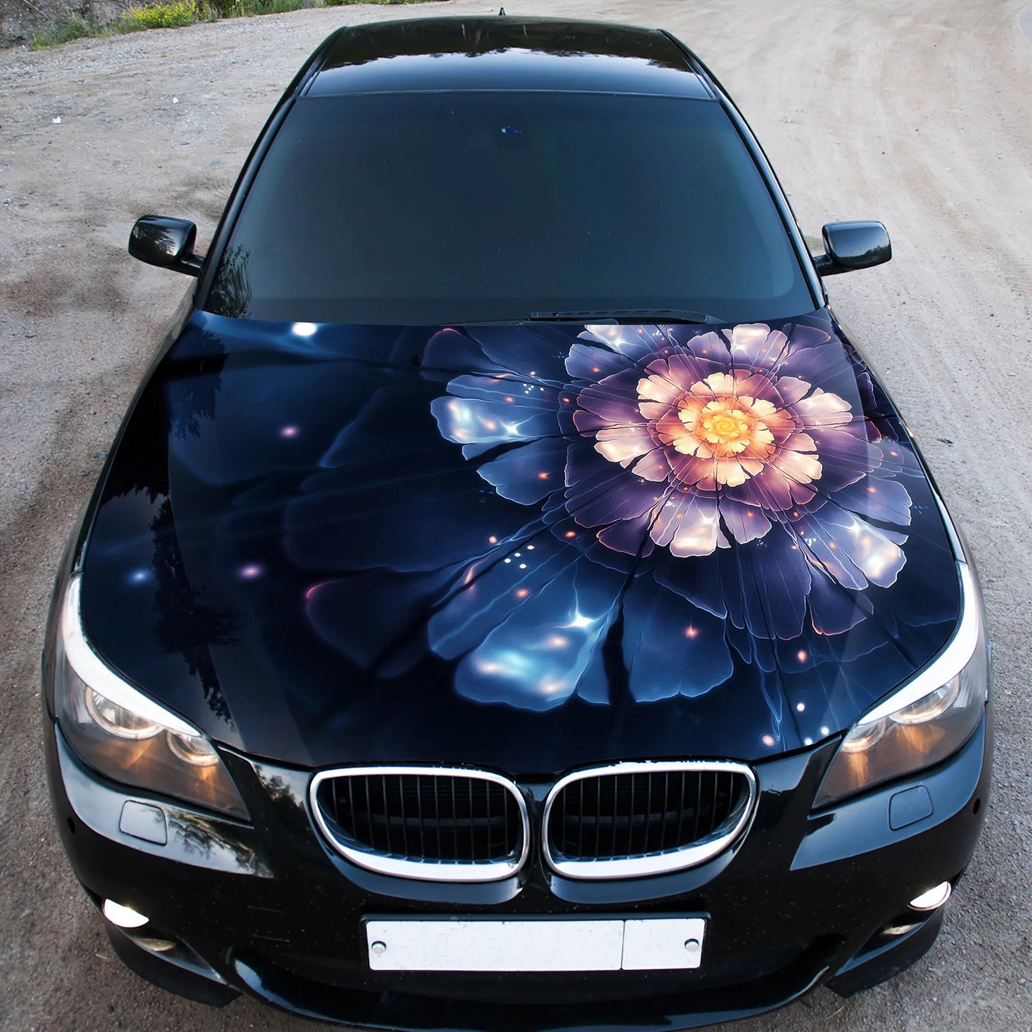 Abstract Flower Hood Wrap – Custom Vinyl Decal for Cars, Trucks & SUVs