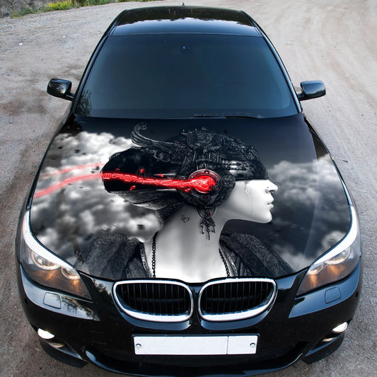 Abstract Girl Hood Wrap – Custom Vinyl Decal for Cars, Trucks & SUVs