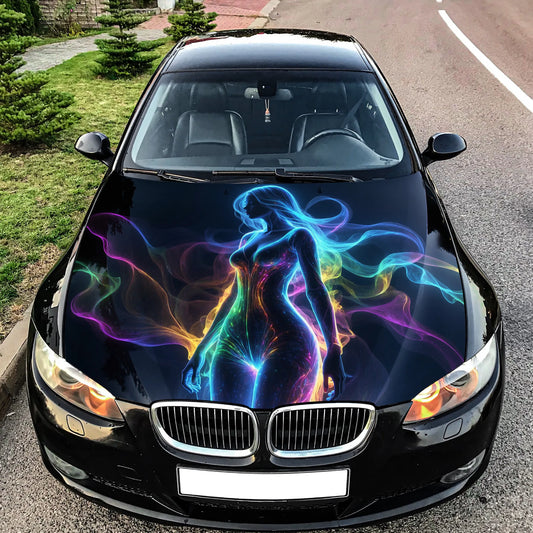 Abstract Girl Hood Wrap – Custom Vinyl Decal for Cars, Trucks & SUVs X
