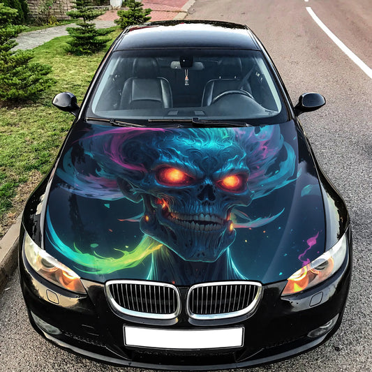 Abstract Skull Hood Wrap – Custom Vinyl Decal for Cars, Trucks & SUVs