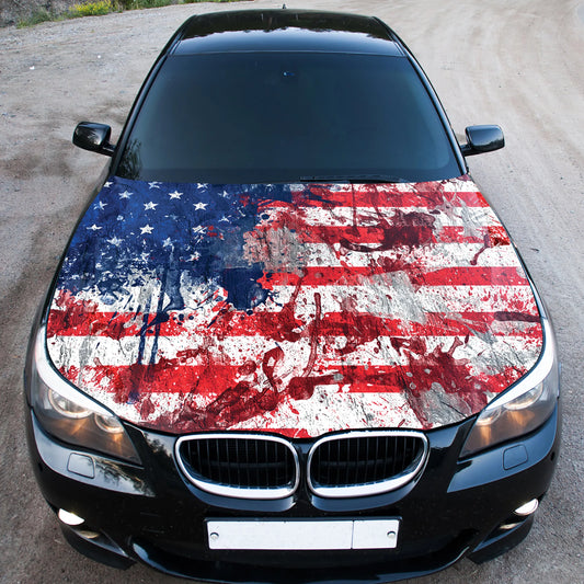 American Flag Hood Wrap – Custom Vinyl Decal for Cars, Trucks & SUVs