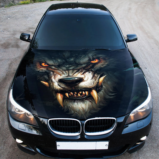 Angry Wolf Werewolf Hood Wrap – Custom Vinyl Decal for Cars, Trucks & SUVs