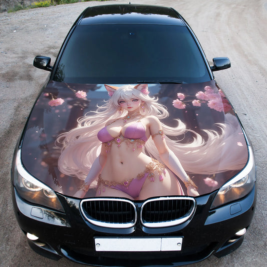 Anime Fox Girl Hood Wrap – Custom Vinyl Decal for Cars, Trucks & SUVs