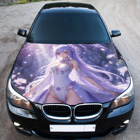 Anime Girl Hood Wrap – Custom Vinyl Decal for Cars, Trucks & SUVs vinyl