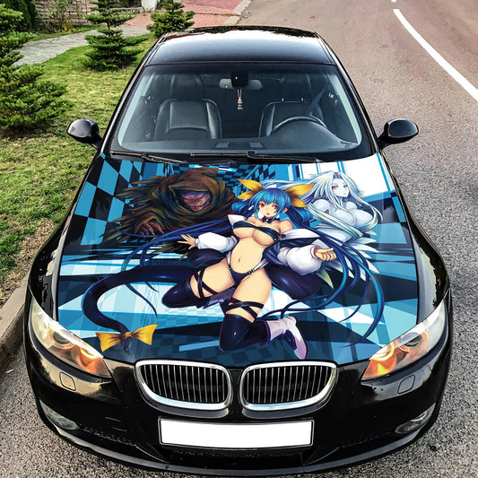 Anime Girl Dizzy Hood Wrap – Custom Vinyl Decal for Cars, Trucks & SUVs