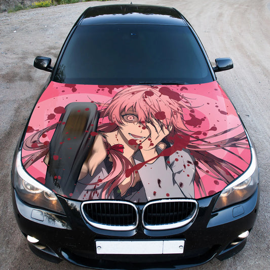 Anime Girl Gun Hood Wrap – Custom Vinyl Decal for Cars, Trucks & SUVs