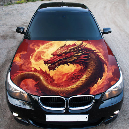 Chinese Dragon Hood Wrap – Custom Vinyl Decal for Cars, Trucks & SUVs, XXL