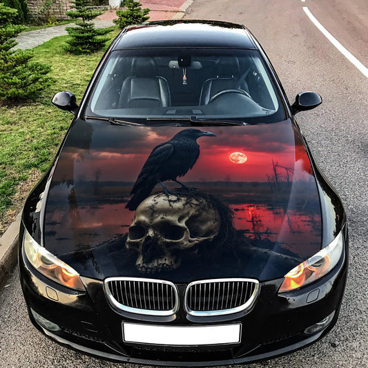Crow Skull Hood Wrap – Custom Vinyl Decal for Cars, Trucks & SUVs
