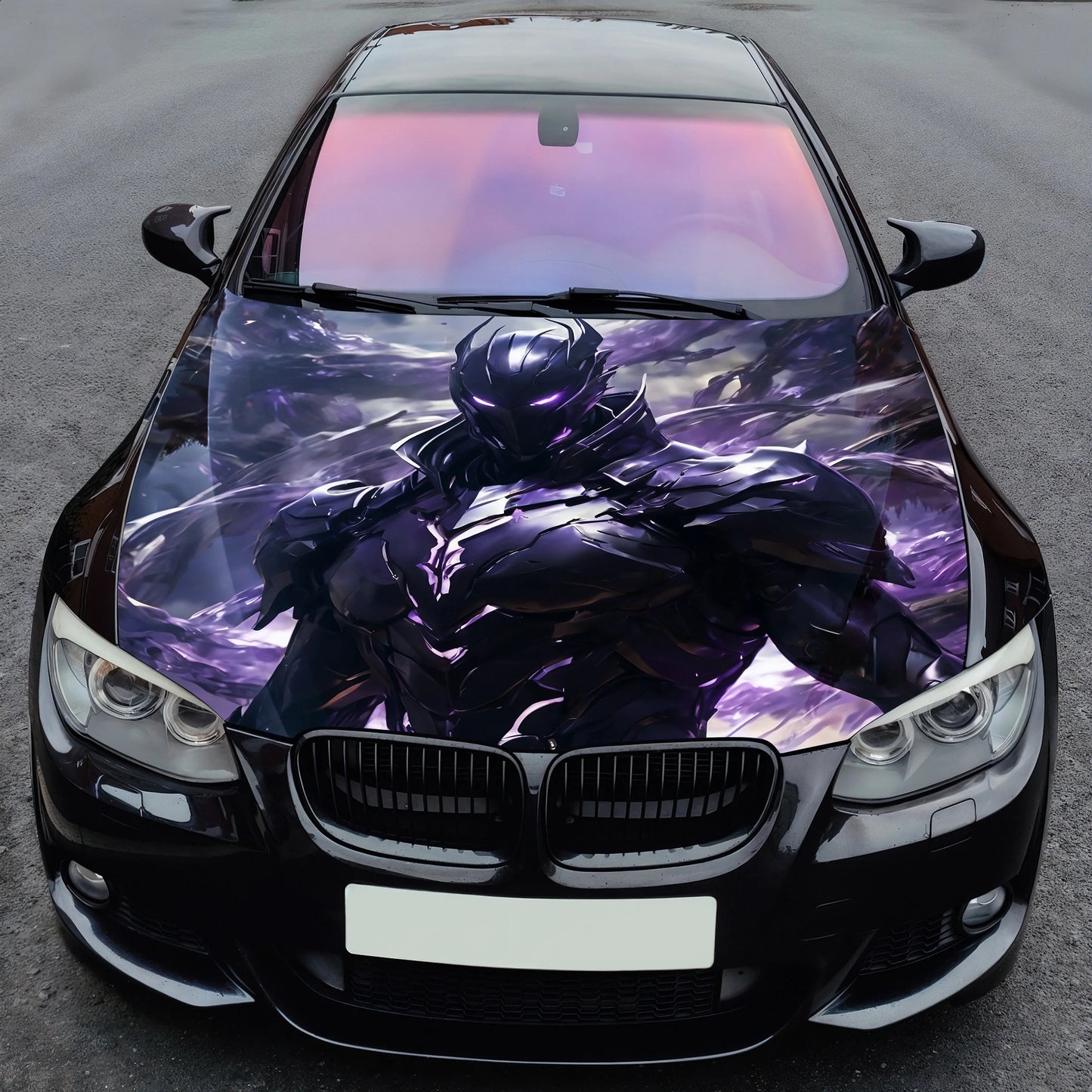 Dark Armored Warrior Hood Wrap – Custom Vinyl Decal for Cars, Trucks & SUVs