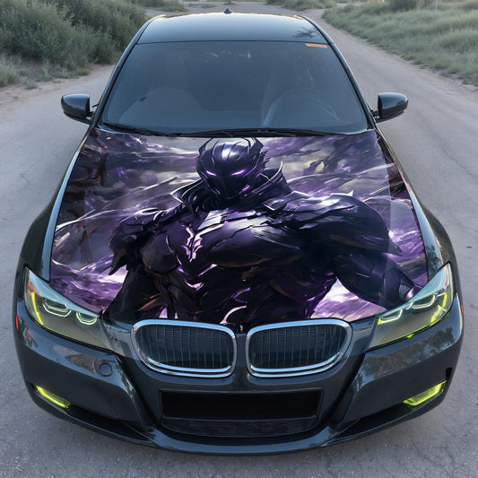 Dark Armored Warrior Hood Wrap – Custom Vinyl Decal for Cars, Trucks & SUVs