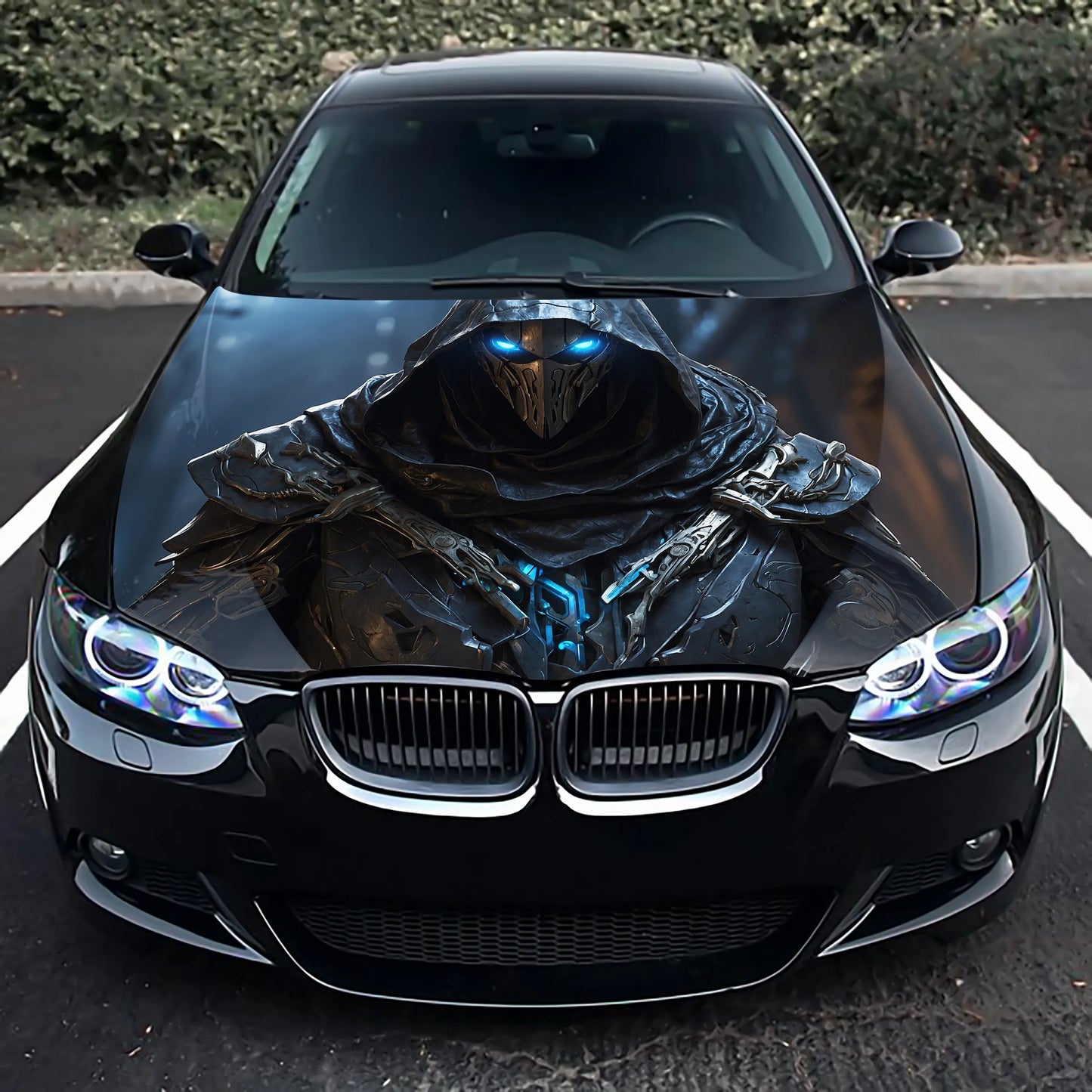 Dark Knight Hood Wrap – Custom Vinyl Decal for Cars, Trucks & SUVs
