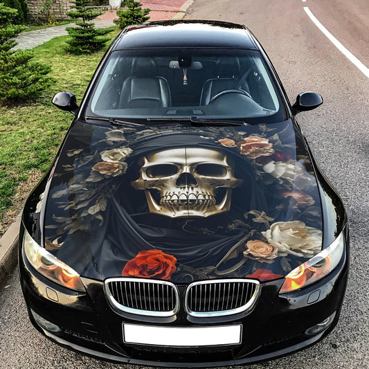 Death Skull Hood Wrap – Custom Vinyl Decal for Cars, Trucks & SUVs