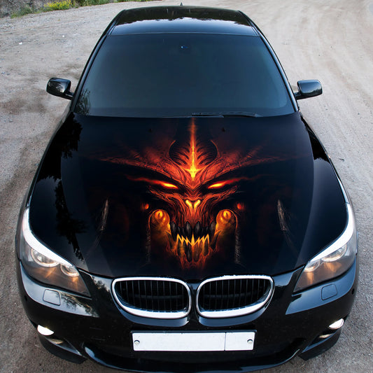 Demon Evil Hood Wrap – Custom Vinyl Decal for Cars, Trucks & SUVs
