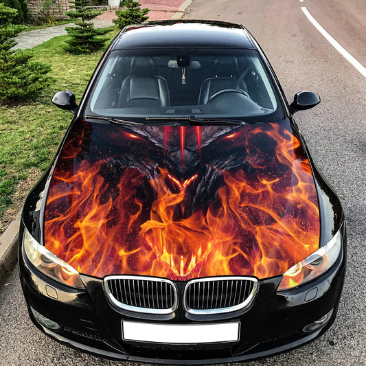 Devil Flames Hood Wrap – Custom Vinyl Decal for Cars, Trucks & SUVs