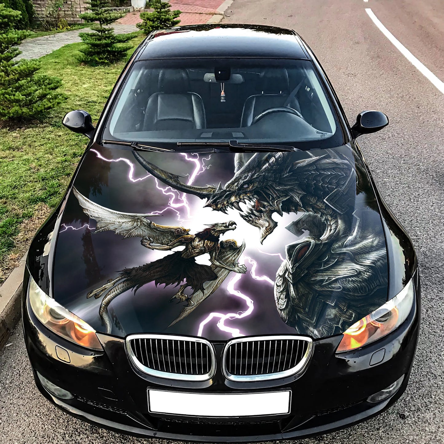 Dragon Battle Hood Wrap – Custom Vinyl Decal for Cars, Trucks & SUVs