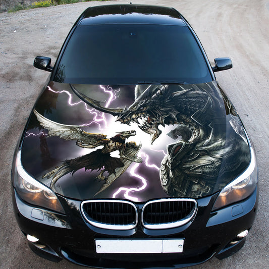 Dragon Battle Hood Wrap – Custom Vinyl Decal for Cars, Trucks & SUVs