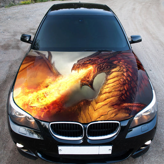 Dragon Fire Hood Wrap – Custom Vinyl Decal for Cars, Trucks & SUVs