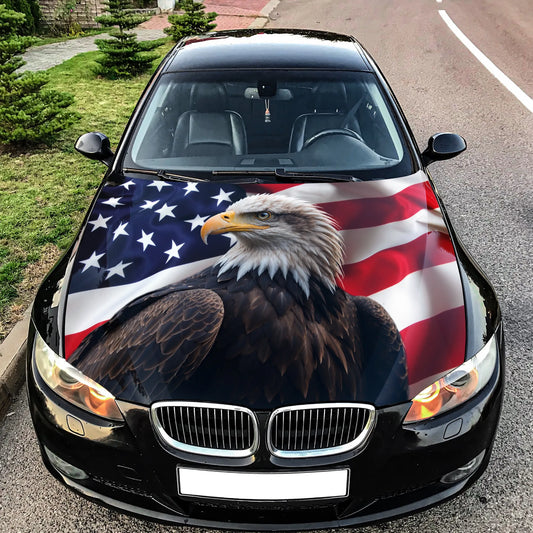 Eagle American Flag Hood Wrap – Custom Vinyl Decal for Cars, Trucks & SUVs