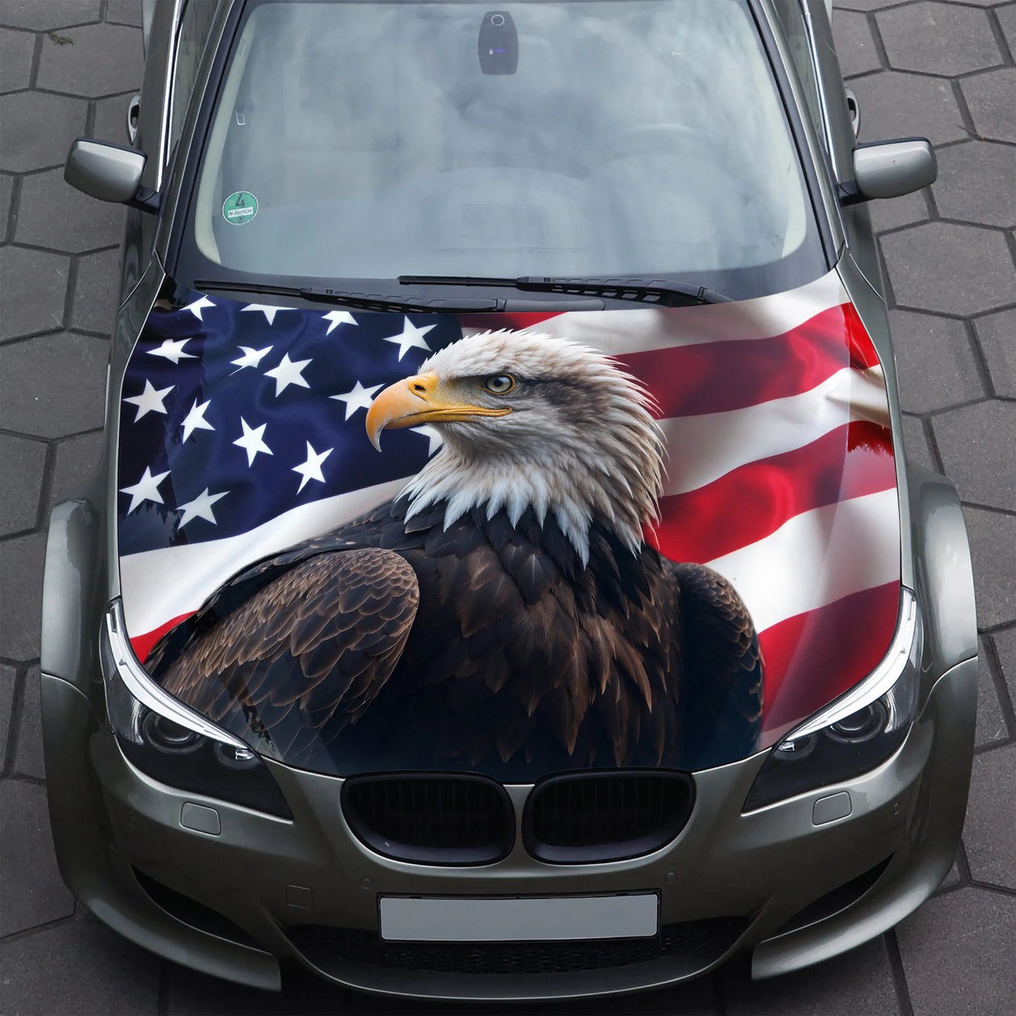 Eagle American Flag Hood Wrap – Custom Vinyl Decal for Cars, Trucks & SUVs