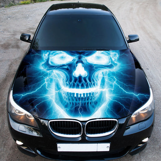 Electric Skull Hood Wrap – Custom Vinyl Decal for Cars, Trucks & SUVs