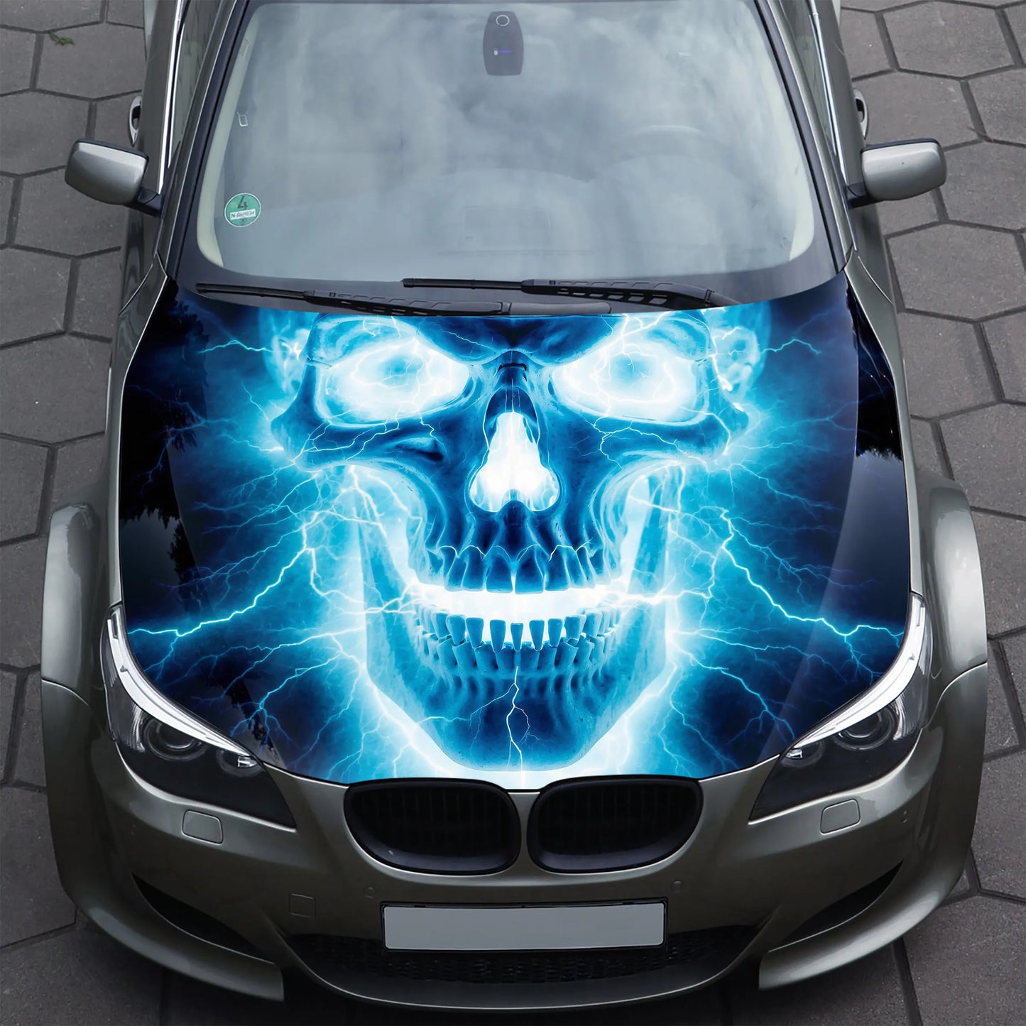 Electric Skull Hood Wrap – Custom Vinyl Decal for Cars, Trucks & SUVs