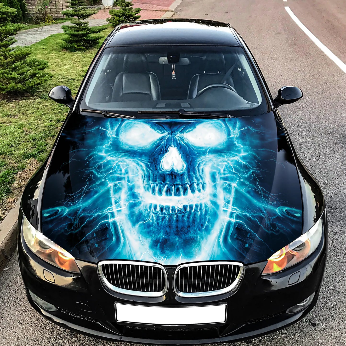 Electric Skull Hood Wrap – Custom Vinyl Decal for Cars, Trucks & SUVs