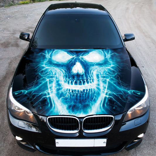 Electric Skull Hood Wrap – Custom Vinyl Decal for Cars, Trucks & SUVs