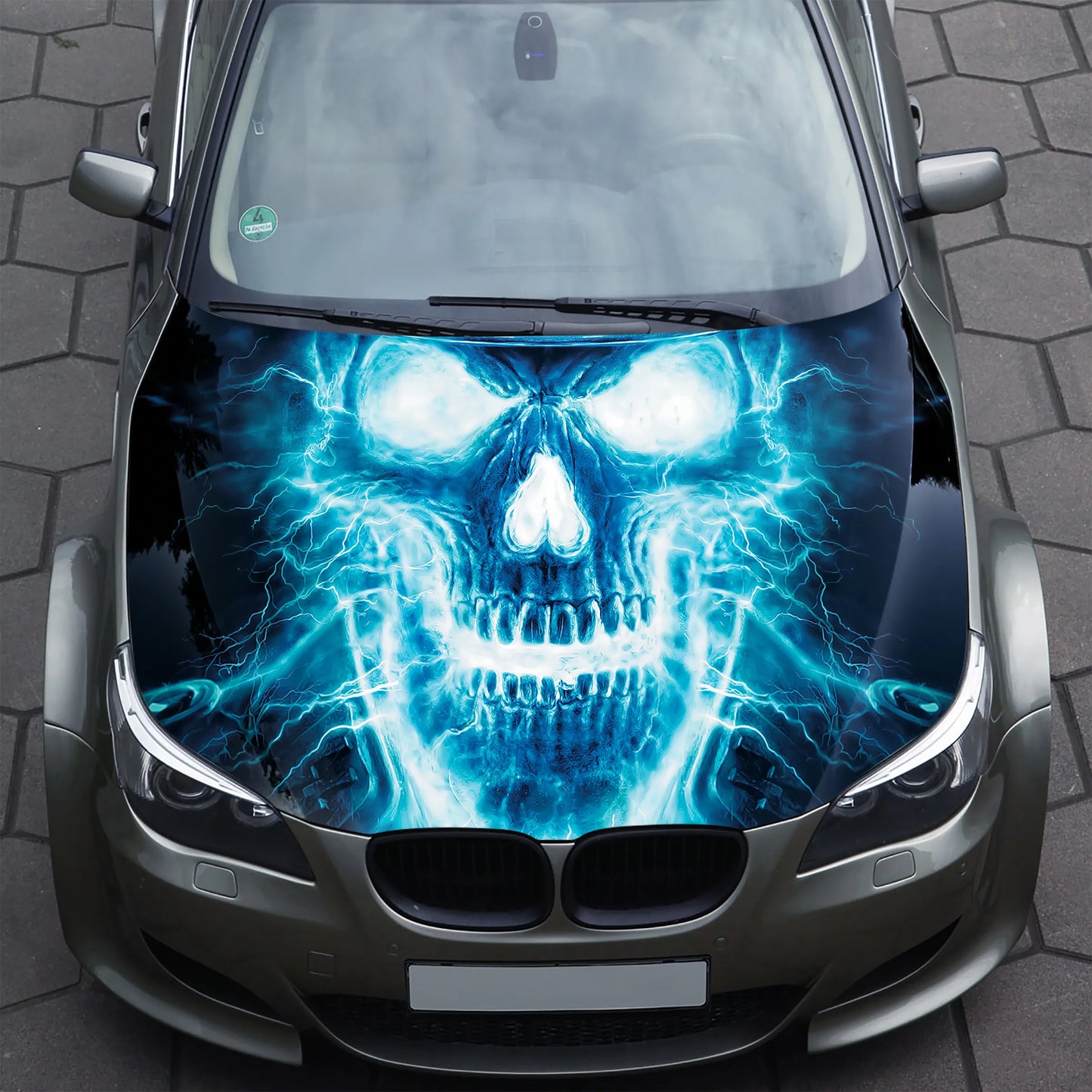 Electric Skull Hood Wrap – Custom Vinyl Decal for Cars, Trucks & SUVs