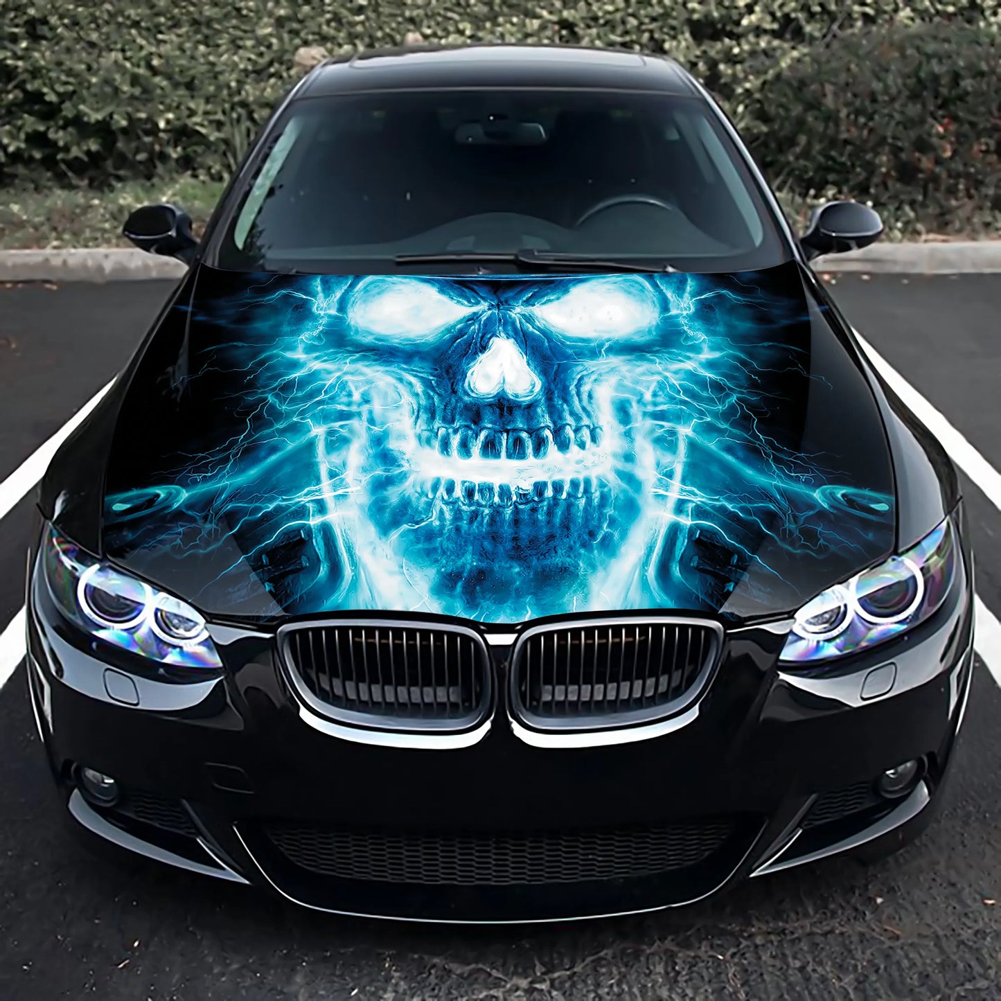 Electric Skull Hood Wrap – Custom Vinyl Decal for Cars, Trucks & SUVs