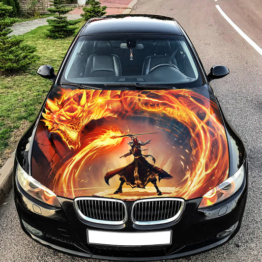 Fire Dragon Hood Wrap – Custom Vinyl Decal for Cars, Trucks & SUVs