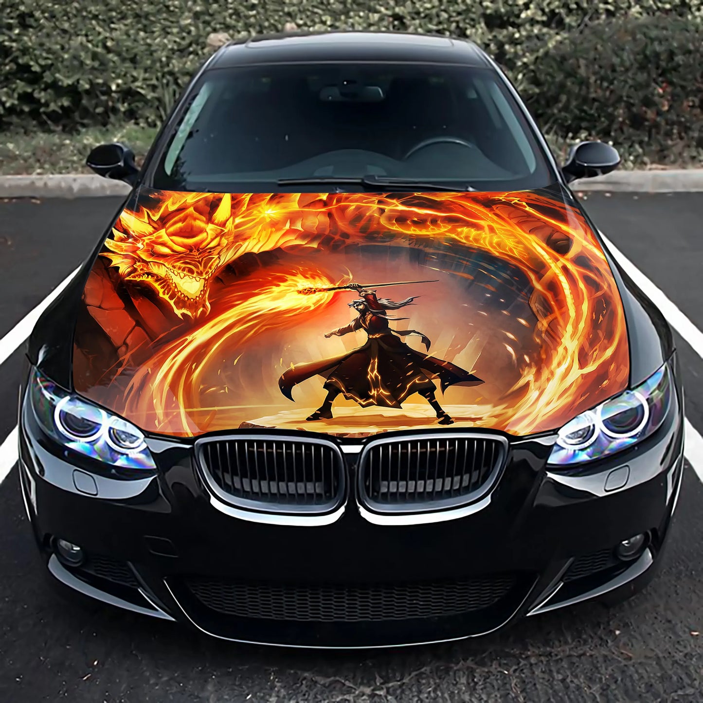Fire Dragon Hood Wrap – Custom Vinyl Decal for Cars, Trucks & SUVs