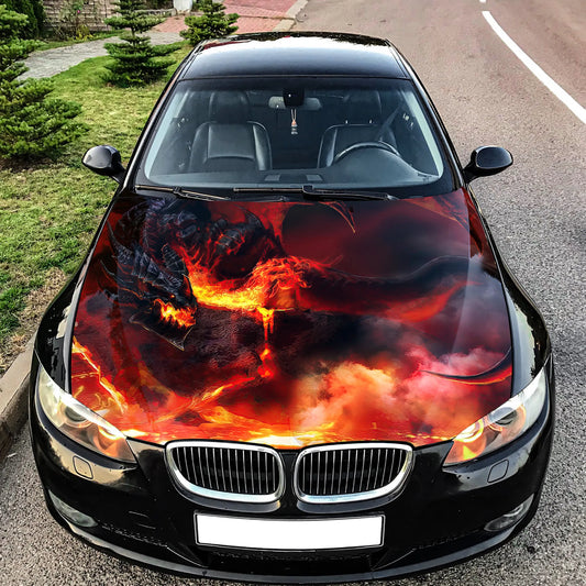 Fire Dragon Hood Wrap – Custom Vinyl Decal for Cars, Trucks & SUVs