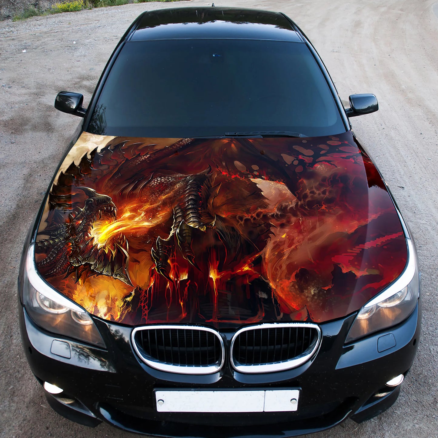 Fire Dragon Hood Wrap – Custom Vinyl Decal for Cars, Trucks & SUVs