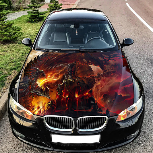 Fire Dragon Hood Wrap – Custom Vinyl Decal for Cars, Trucks & SUVs