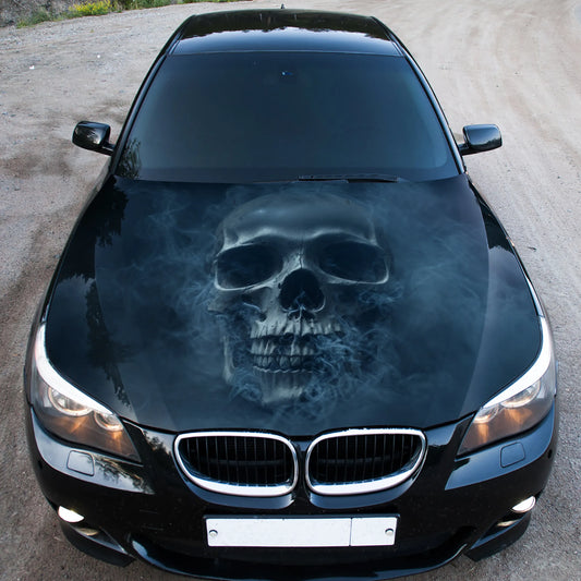Gothic Skull Smoke Hood Wrap – Custom Vinyl Decal for Cars, Trucks & SUVs