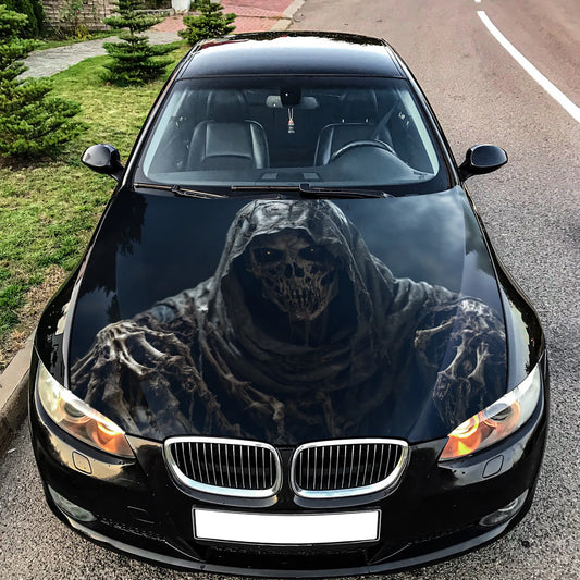 Grim Reaper Skull Hood Wrap – Custom Vinyl Decal for Cars, Trucks & SUVs