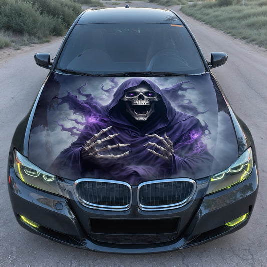 Grim Reaper Smoke Hood Wrap – Custom Vinyl Decal for Cars, Trucks & SUVs