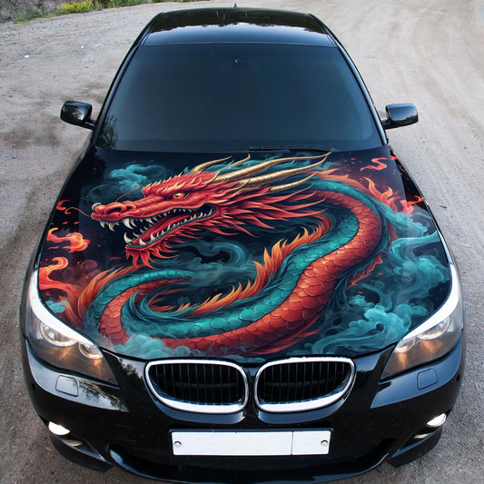 Japanese Dragon Hood Wrap – Custom Vinyl Decal for Cars, Trucks & SUVs