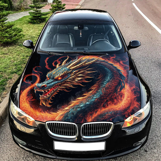Japanese Dragon Hood Wrap – Custom Vinyl Decal for Cars, Trucks & SUVs, BZ