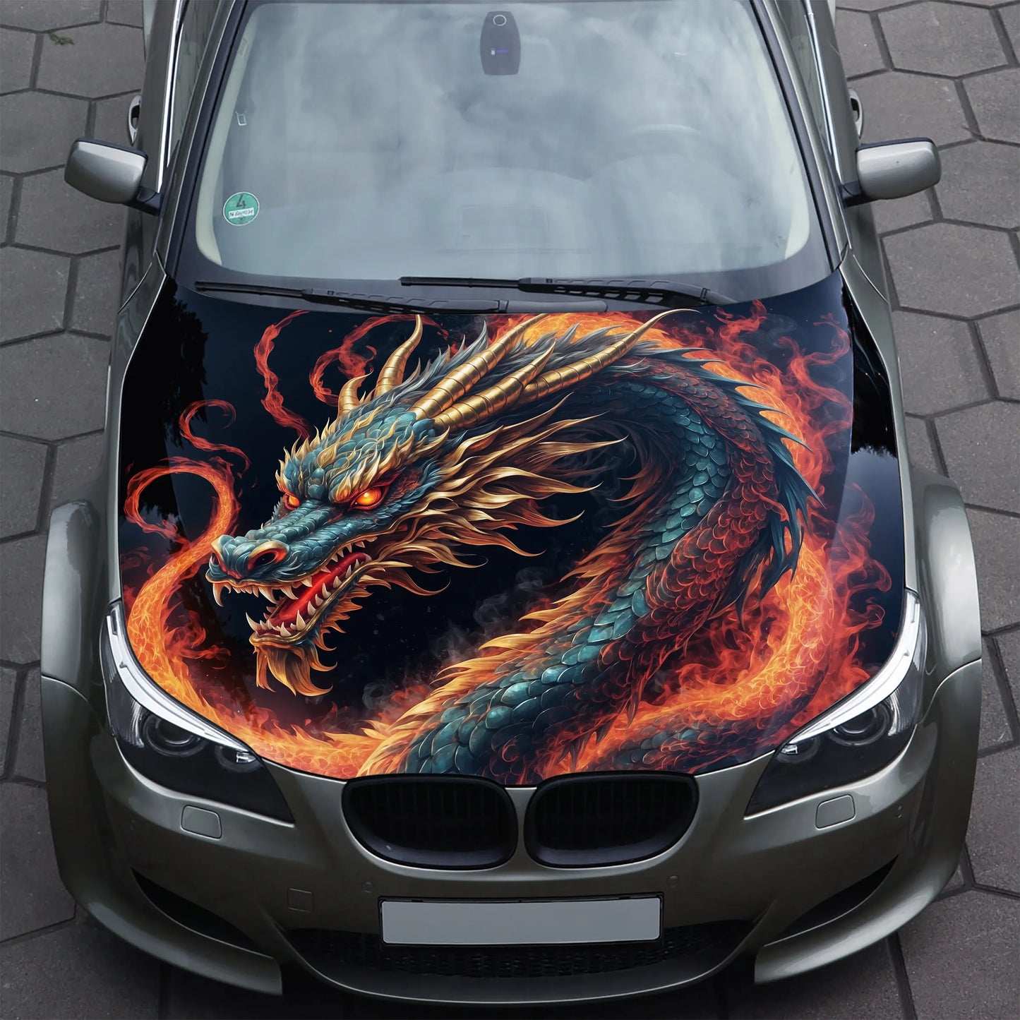 Japanese Dragon Hood Wrap – Custom Vinyl Decal for Cars, Trucks & SUVs, BZ