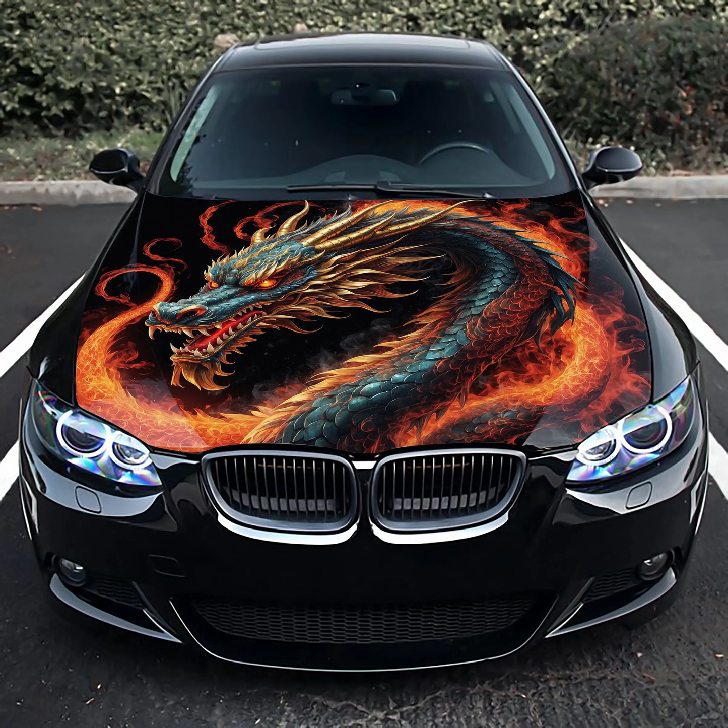 Japanese Dragon Hood Wrap – Custom Vinyl Decal for Cars, Trucks & SUVs, BZ