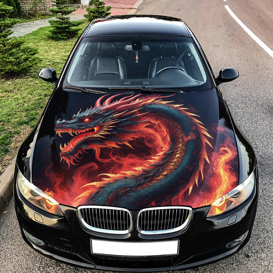 Japanese Dragon Hood Wrap – Custom Vinyl Decal for Cars, Trucks & SUVs, XXL