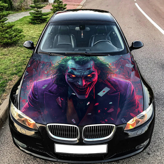 Joker Villain Hood Wrap Graphic – Custom Vinyl Decal for Cars, Trucks & SUVs