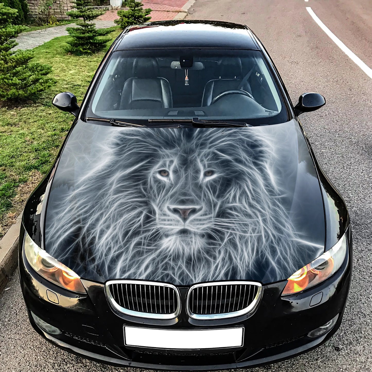 Lion Abstract Hood Wrap – Custom Vinyl Decal for Cars, Trucks & SUVs L