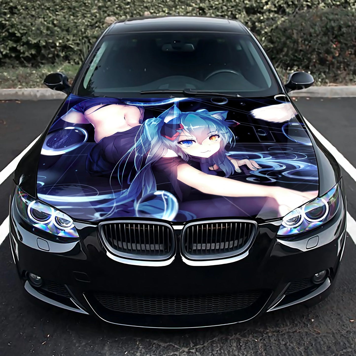 Miku Neko Catgirl Hood Wrap – Custom Vinyl Decal for Cars, Trucks & SUVs