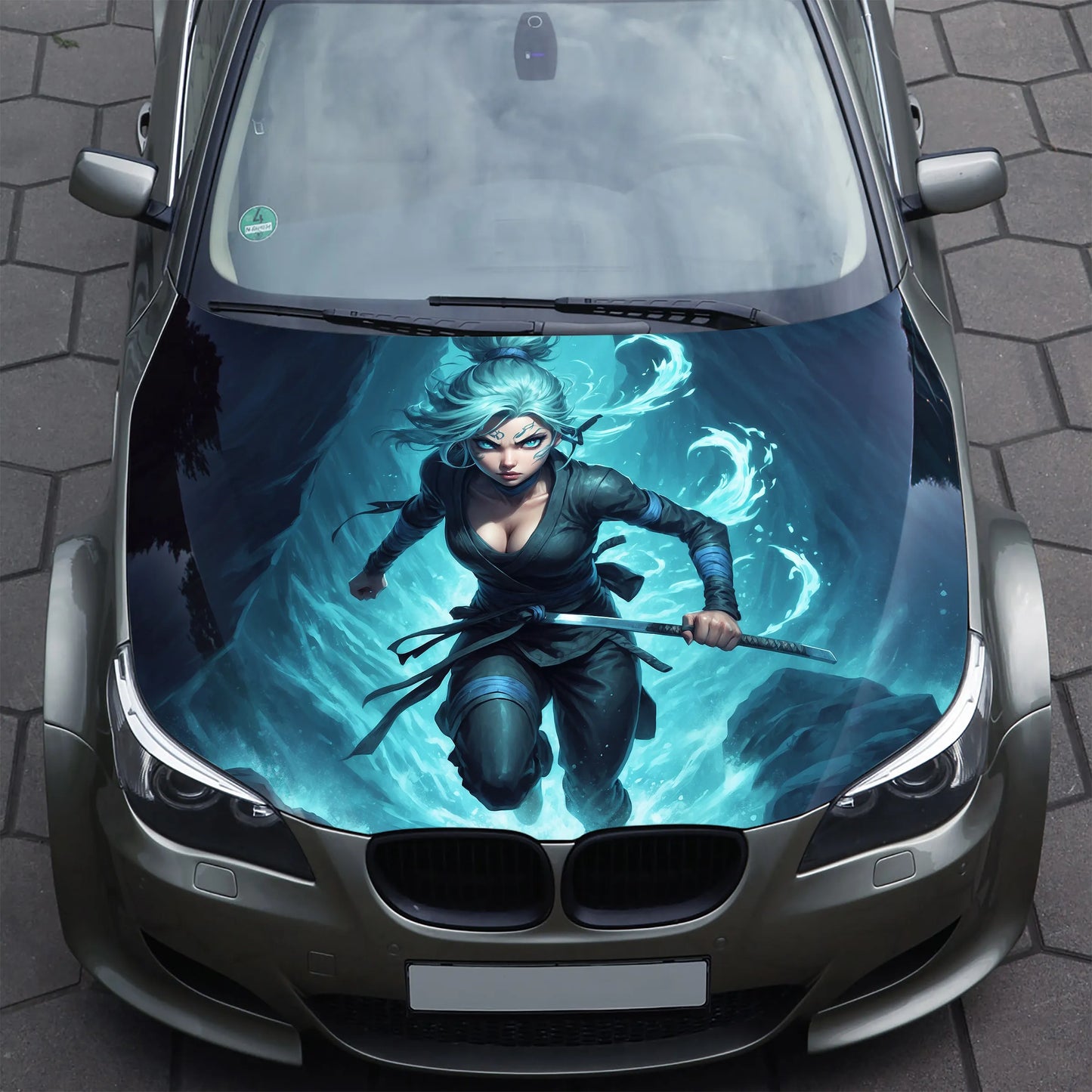 Ninja Girl Katana Hood Wrap – Custom Vinyl Decal for Cars, Trucks & SUVs
