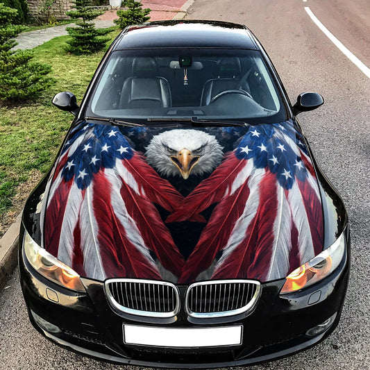 Patriotic Eagle Wings Hood Wrap Graphic – Custom Vinyl Decal for Cars, Trucks & SUVs