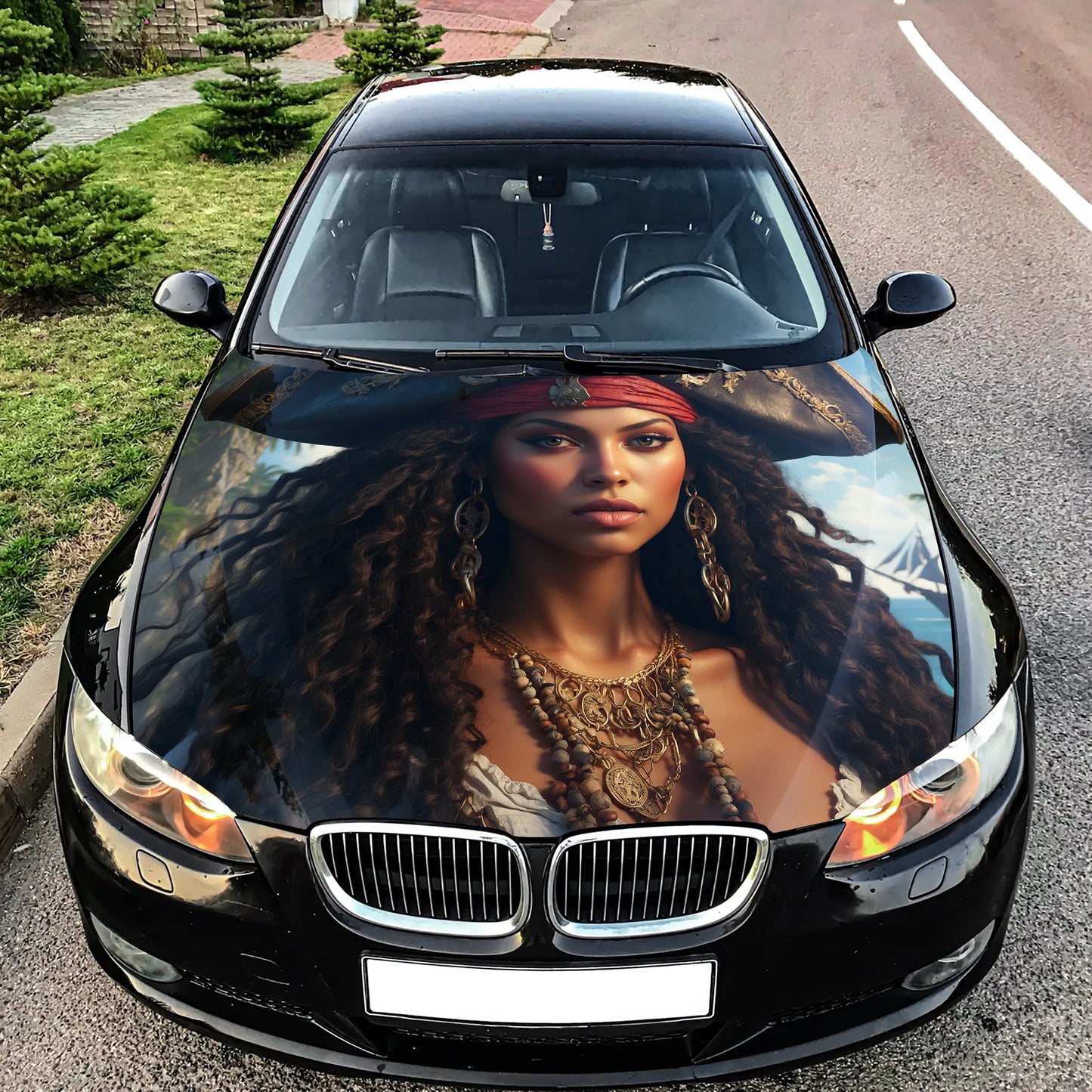 Pirate Girl Hood Wrap – Custom Vinyl Decal for Cars, Trucks & SUVs