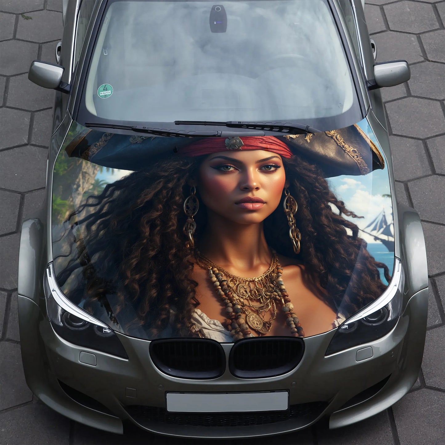 Pirate Girl Hood Wrap – Custom Vinyl Decal for Cars, Trucks & SUVs