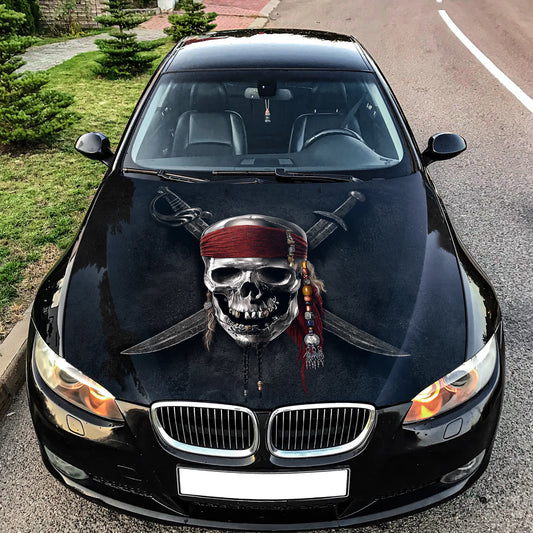 Pirate Skull Hood Wrap – Custom Vinyl Decal for Cars, Trucks & SUVs